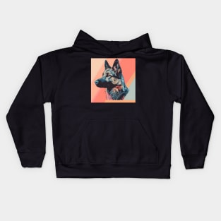 Norwegian Elkhound in 70's Kids Hoodie